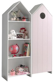 Biało-jasnoróżowa szafa dziecięca otwarta 115x171,5 cm CASAMI – Vipack