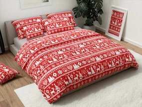 PrzytulneMieszkanie.pl PrzytulneMieszkanie.pl Pościel bawełniana WINTER CHARM, czerwona Rozmiar pościeli: 70 x 90 cm | 140 x 200 cm