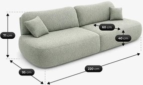 Sofa AVERIO Rozkładana Dwuosobowa Szara Boucle Nowoczesna