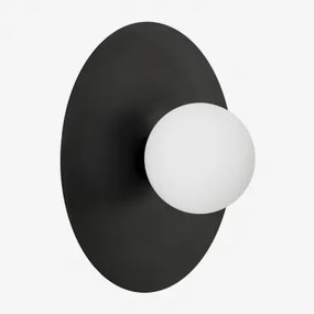 Anine Kinkiet Ścienny Z Żelaza I Szkła Czarna & Ø30 Cm - Sklum