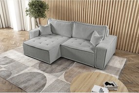 Narożnik z funkcją spania w kształcie L Bohoo, tkanina Raven, Ciemnobeżowy, Lewy