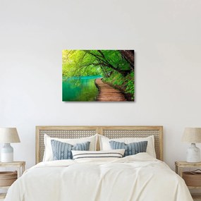 Obraz na szkle - Jeziora Plitwickie (70x50 cm)