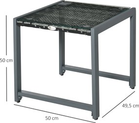 Ogród Stolik Kawowy Stół Rattanowy Technorattan Łatwość Pielęgnacji i Trwałość Meble Ogrodowe | Aosom PL