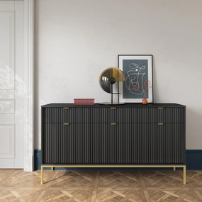 Komoda STELLARE 154 cm do Salonu Sypialni Czarny