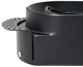Okrągły podtynkowy reflektor czarny GU10 50 mm 2-punktowy - Hubs Nowoczesny Oswietlenie wewnetrzne