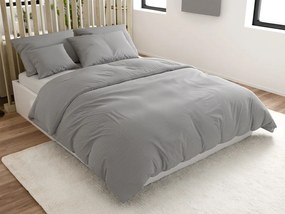 PrzytulneMieszkanie.pl PrzytulneMieszkanie.pl Bawełniana pościel z krepowym wykończeniem LUXERA jasnoszara z kieszenią hotelową II. jakość Rozmiar pościeli: 70 x 90 cm | 140 x 200 cm