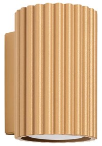 Kinkiet KARBON 10 złoty ryflowany SOLLUX  LIGHTING