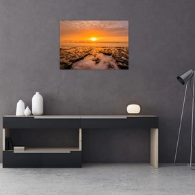 Obraz na szkle - zachód słońca (70x50 cm)