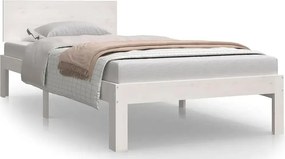 Białe pojedyncze łóżko drewniane 90x200 N2-N20