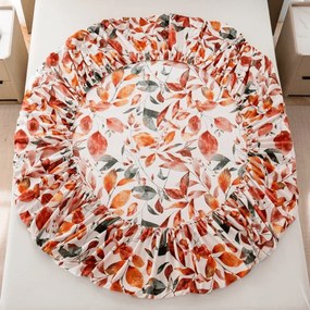 PrzytulneMieszkanie.pl Prześcieradło z mikrofibry AUTUMN LEAVES kolorowe 90x200 cm