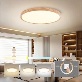 Brilagi - Oprawa sufitowa LED WOODROUND LED/70W/230V 3000/4000/6000K śr. 80 cm