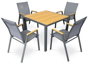 Stół ogrodowy Autronic, metal, polywood, brązowy, AZ T-S1209 OAK