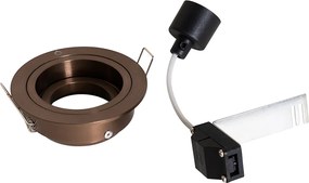 Zestaw 6 wpuszczanych reflektorów w kolorze ciemnego brązu, okrągłe, regulowane - Chuck