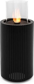 Planika - Mandala Biofireplace przenośny kominek bioetanolowy z technologią Commerce, czarne szkło cylindryczne