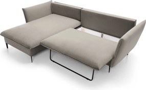 Masseno Narożnik SOLE z funkcją spania i pojemnikiem na pościel Narozniki L, Rozkładana sofa - Brązowy, RIVIERA 16