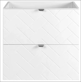 Biała wisząca szafka pod umywalkę z 2 szufladami 60 cm A9-A43
