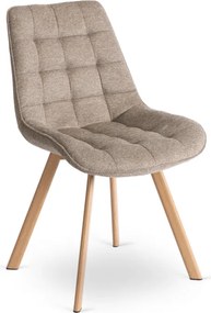 Krzesło Tapicerowane do Salonu KATHY Beżowe Nowoczesne Skandynawskie