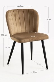 Zestaw 4 Krzese Luk Aksamitne