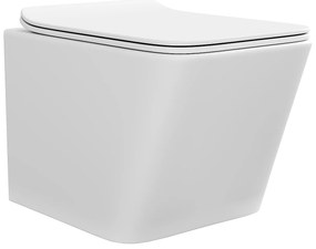Miska WC podwieszana z białej matowej ceramiki bez kołnierza - CLEMONA