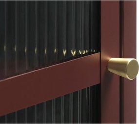 Czerwona metalowa witryna 58x160 cm Bronco – Unique Furniture