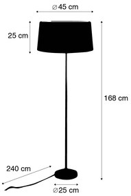 Lampa podłogowa regulowana złota/mosiądz klosz czarny 45cm - Parte Nowoczesny Oswietlenie wewnetrzne