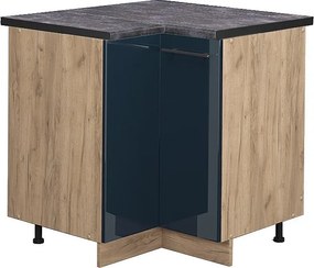 Szafka narożna ciemnoniebieski wysoki połysk 80.5x60x82 fame-line