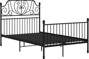 Czarne metalowe łóżko z zagłówkiem 120x200 cm T4-N93