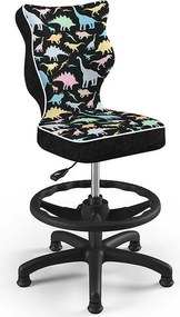 Krzesło dziecięce we wzory Petit Black z podnóżkiem rozmiar 3 (119-142 cm)