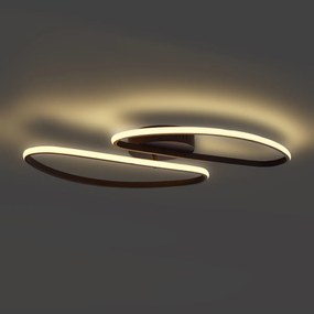 Designerska lampa sufitowa matowa czarna 65 cm 3-stopniowa ściemnialna 2-punktowa - Pepe