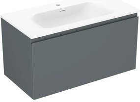 Mexen Orio szafka łazienkowa 90 cm z umywalką Vela, 1 szuflada, grafit mat/biała mat - 91A10-09047-1-BF66-W23M01
