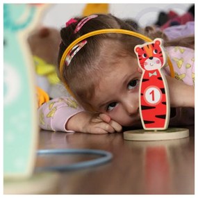 Tooky toy drewniana gra zręcznościowa rzut do celu zwierzątka 15 el.