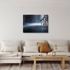 Obraz na szkle zimowej laguny (70x50 cm)