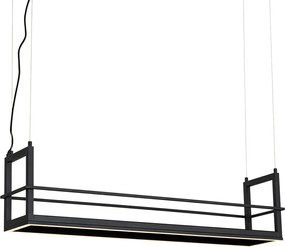 Lampa wisząca czarna z półką w komplecie z diodą LED, 3-stopniowy ściemniacz - Cage Rack