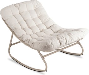 Fotel Bujany Ogrodowy AURORA na Płozach Beżowy/Kaszmir Nowoczesny