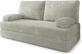 Masseno Sofa piankowa SILAR z funkcją spania, Kanapa z pianki do salonu, Bezmontażowa, Tkanina sztruksowa – Jasnoszary TILIA 83