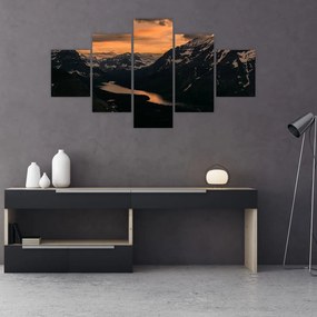 Obraz jeziora między górami (125x70 cm)