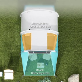 Outsunny Namiot kempingowy dla 4-5 osób, oddzielne strefy dzienna i nocna, 460D x 260S x 190W cm, Niebieski