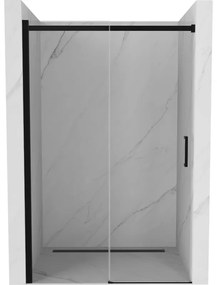 Mexen Omega drzwi prysznicowe rozsuwane 140 cm, transparent, czarne 825-140-000-70-00