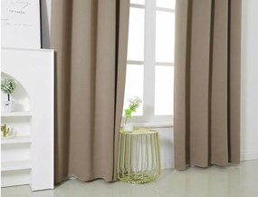 Beżowa zasłona OXFORD 140x250 cm Zawieszanie: Metalowe pierścienie