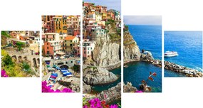 Obraz - Włoska wioska Manarola (125x70 cm)