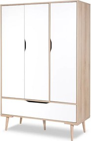 Szafa SOFIE biała/buk trzydrzwiowa