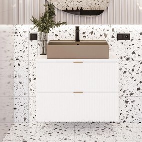 Szafka wisząca podumywalkowa z szufladami biała 60 x 46 cm ASTROS White