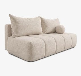 Sofa z Funkcją Spania SARIA Kremowa Szenil Nowoczesna