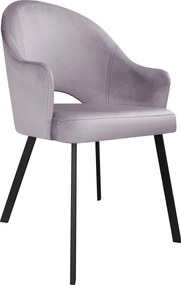 Krzesło Velvet tkanina Welur noga metalowa : Kolor nogi - Czarna profil, Kolor tkaniny - VELVET - MG55, Typ siedziska - Siedzisko stałe