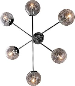 Lampa sufitowa Tresor z polerowanego chromowanego żelaza 6 świateł H.20 Ø78 BL215-PL6-CR