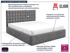 Ciemnoszare łóżko tapicerowane 3 rozmiary Z1-S52