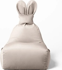 Dziecięca pufa z velvetu w kolorze beżu FUNNY BUNNY