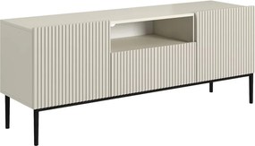 Szafka RTV Nicole 150 cm z szufladą i wnęką - kaszmir / czarne nóżki