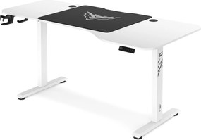 Biurko gamingowe z regulacją wysokości Diablo X-Tensio 160 cm, kolor biały
