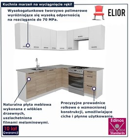 Zestaw mebli kuchennych narożny dąb sonoma + biały B2-A60